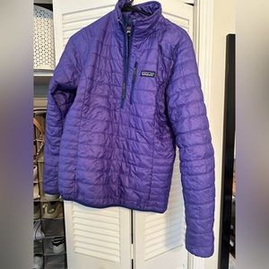 Patagonia purple nano puff quarter zip - M